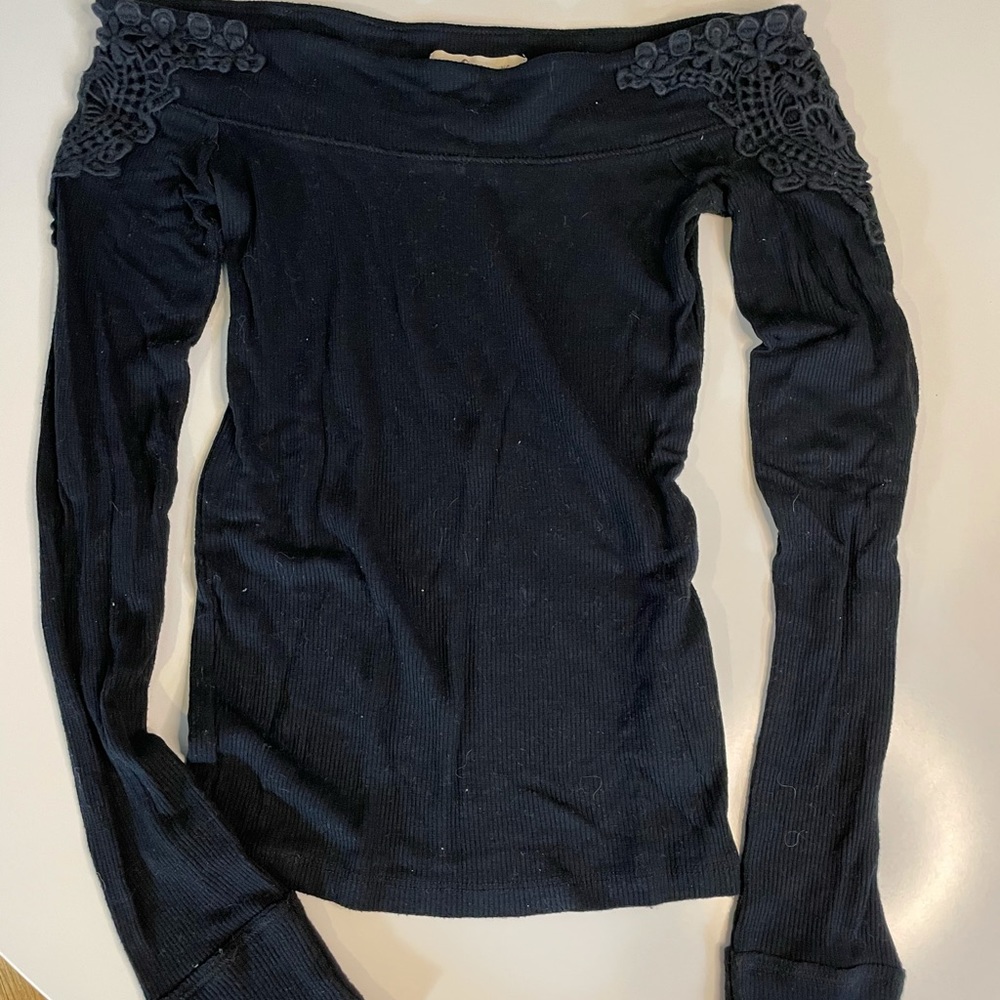 Black off the shoulder long sleeve